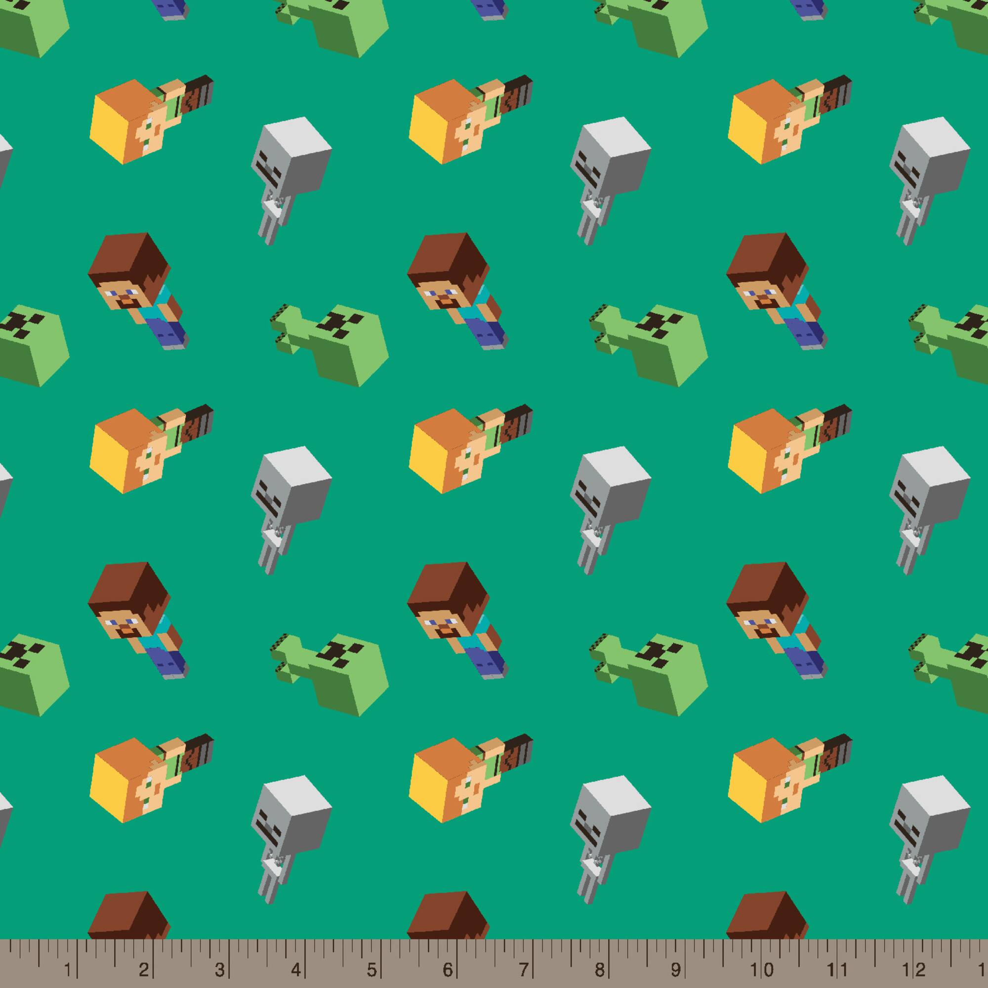 Mojang Minecraft Day Mobs Cotton Fabric